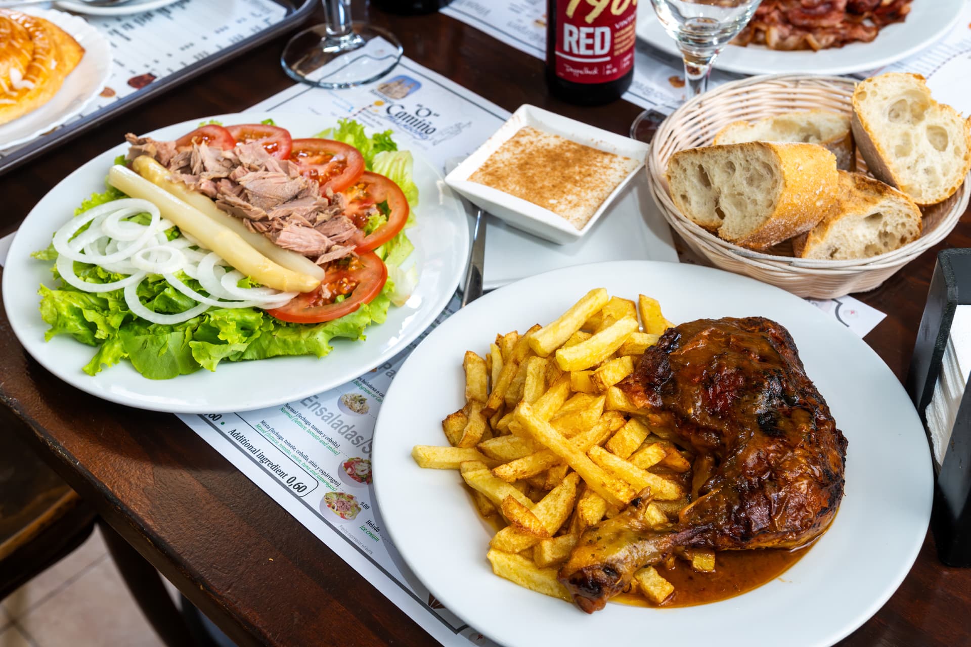 Carta de restaurante O Camiño